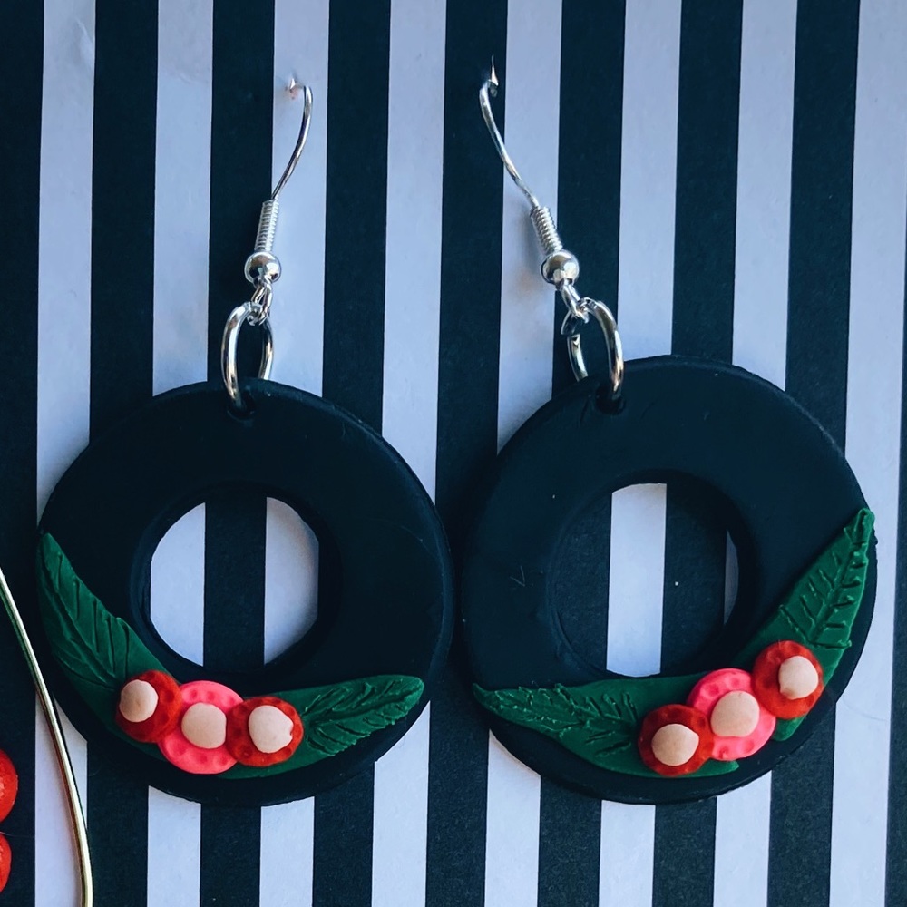 Flower Hoops with Sterling Silver